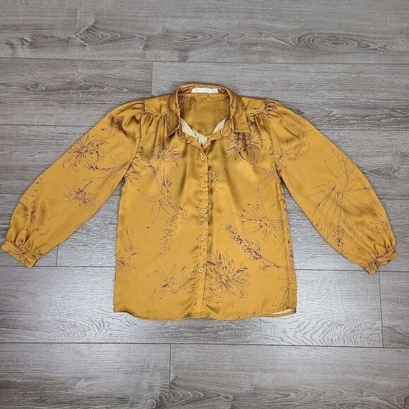 𝅺bishop & Young Jaclyn Button Down Blouse in Citrine Floral Small - Picture 11 of 16